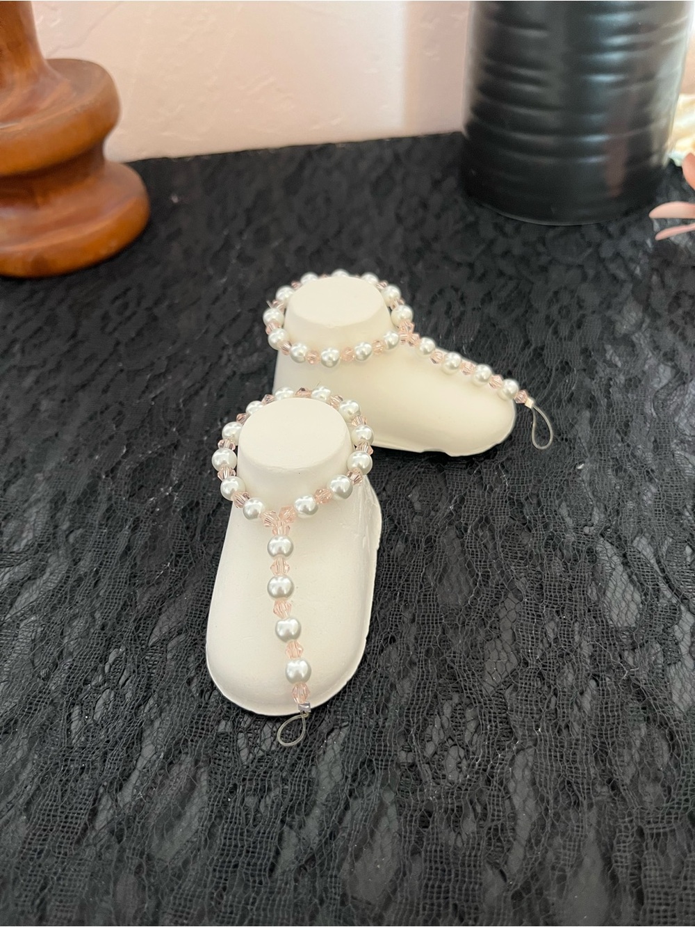 Pearl Beaded Baby Sandal Foot Jewelry - Blush Accents